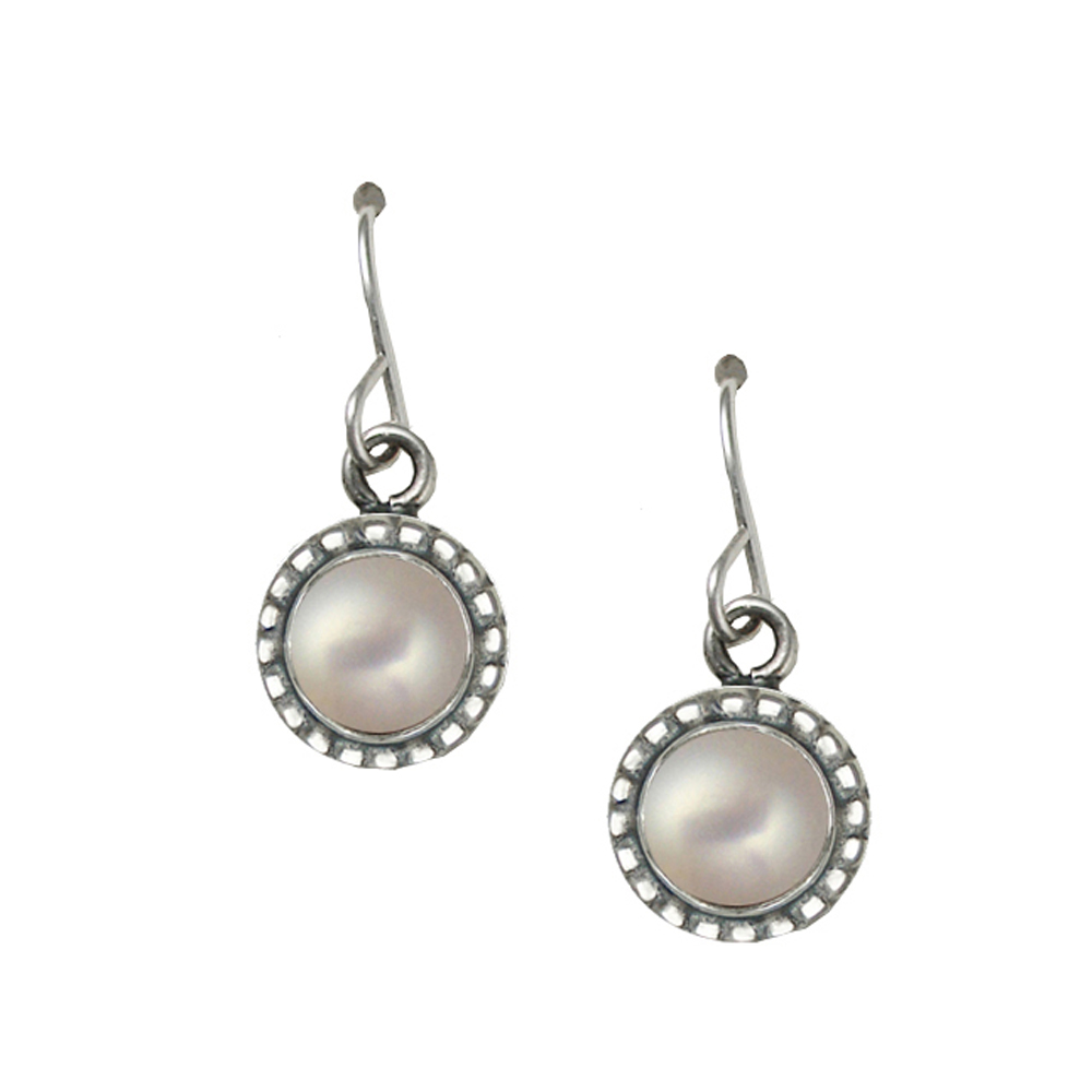 Sterling Silver Small Cultured Freshwater Pearl Gemstone Drop Dangle Earrings